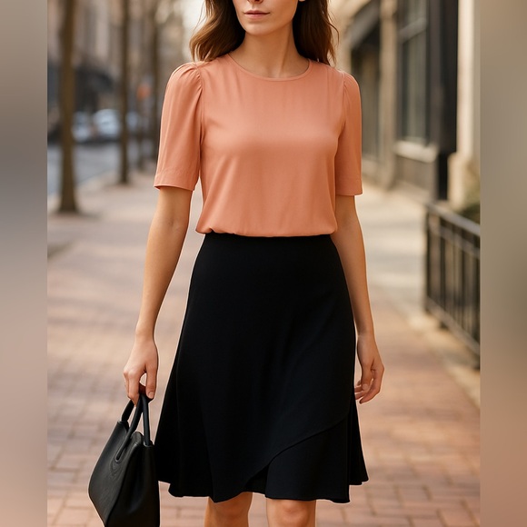 Miu Miu Dusty Pink & Black Longline Tulip Design Simple Short Sleeve Size Small - Picture 1 of 10